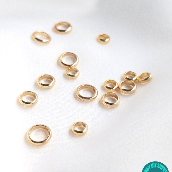 10/100pcs 4/5/6mm 14K Real Gold Plated brass Closed Rings,Gold plated Rings,Gold Rings