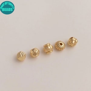 10/50PCS 14K Real Gold Plated Spacer Beads,Gold Spacer Beads,Gold Disco Beads,Bracelet Spacer Beads