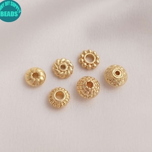 10/50PCS 14K Real Gold Plated Rondelle Beads,Gold Plated UFO beads,Gold Spacer Beads