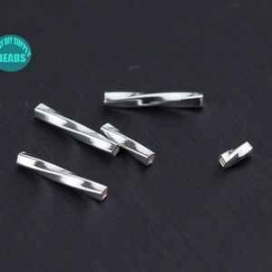 4/8/12mm S925 Sterling Silver Twisted Cubic Tube  Beads,Silver Tube beads