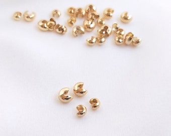 Knot Cover Jewelry Findings 14K Gold Filled Beads 10 Pcs 4mm Crimp Cover Medium Crimp Cover Gold Filled Wholesale Beads 10Pcs
