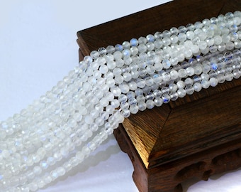 2/3/4mm Sri Lanka Moonstone Beads,Faceted Round moonstone beads,Small Size Moonstone Beads,Full strand