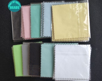 50/100/500PCS 8CM chiffon de polissage en argent Sterling, chiffon de nettoyage en argent, couleur envoyée au hasard