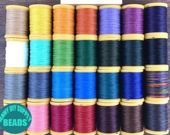 28 Colors 1mm twisted Macrame Waxed Cord,Water Proof macrame Cord,Leather Working Cord,Friendship Bracelet Cord,20/75Meters
