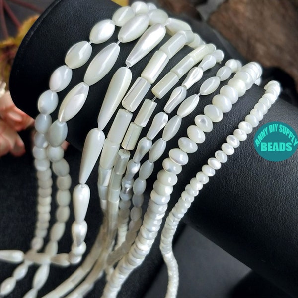 Full strand shell beads,Drop shape Beads,White shell beads,mother of pearl beads,Rice Beads,MOP Beads