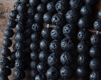 4mm-14mm Natural Black Lava Beads,Volcano Beads,Black beads,wholesale beads