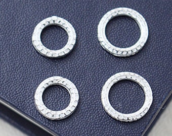 S925 Sterling Silver Big Circle closure,Hand made circle connector charms,bracelet connector,jewelry making supply 2pc/5pc/10pcs