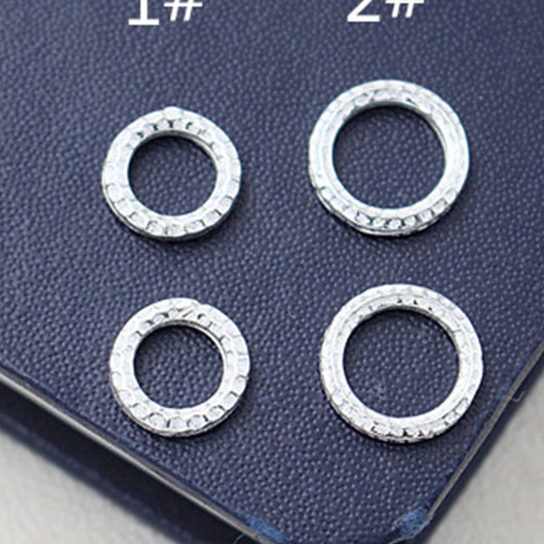 Fermeture grand cercle en argent sterling S925, breloques de connecteur circulaire faites à la main, connecteur de bracelet, fourniture de fabrication de bijoux 2 pièces/5 pièces/10 pièces