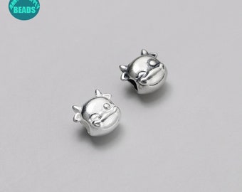 10 Rabbit Charms Double Sided Antiqued Silver 20 x 15 mm US Seller 117