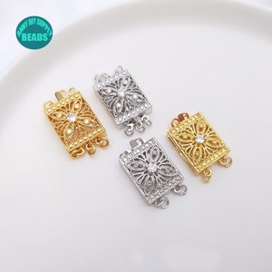 1/5/10 pcs 14K Gold plated Layered Detangler Clasp,Multi Strand Necklace Detangler Clasp,Layering Necklace Clasps,Box Clasp