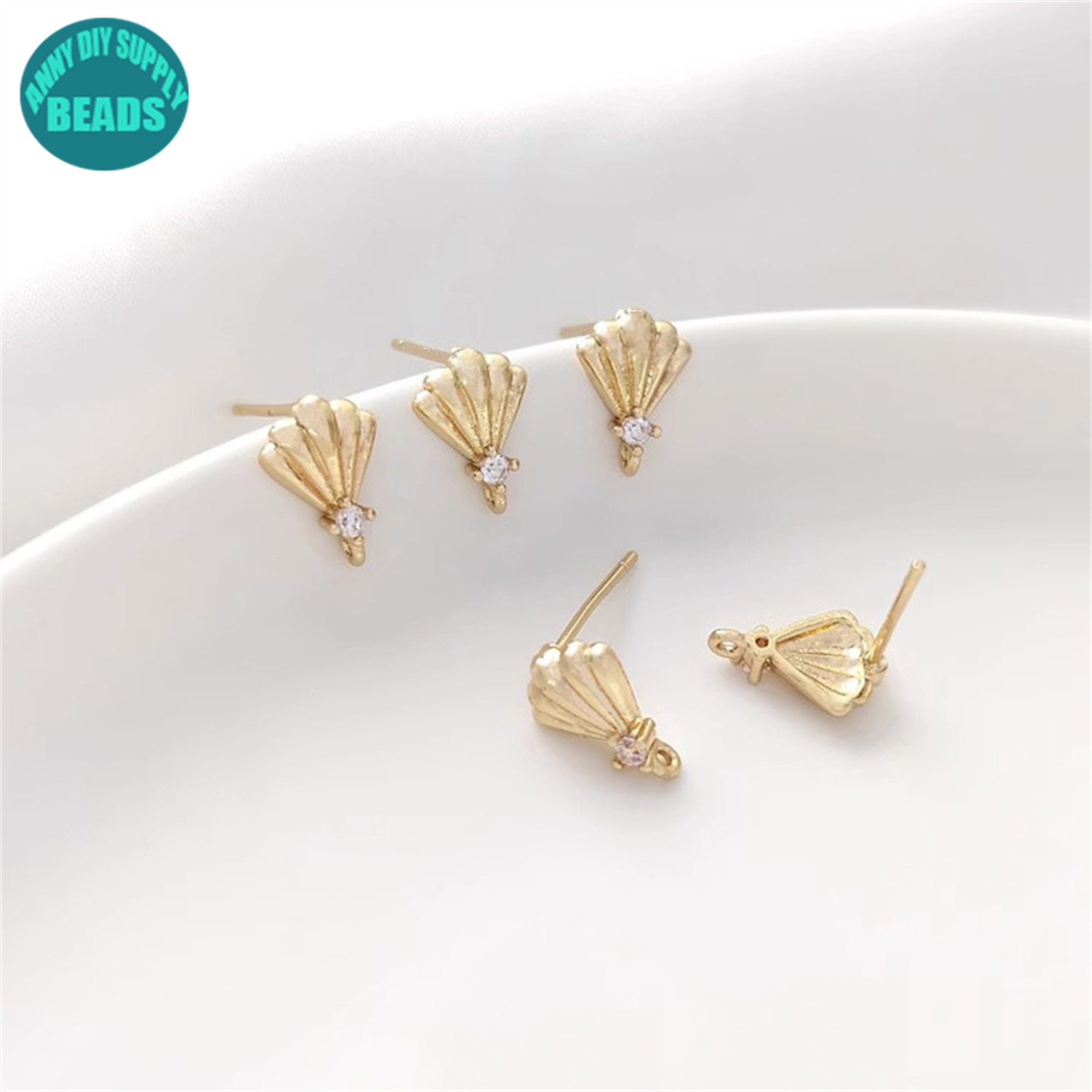 4Pcs Real 14K Gold Plated Brass Wheat Wreath S925 Silver Post Stud Earrings  Blank Earring Findings Bridal Jewelry Making - Yahoo Shopping