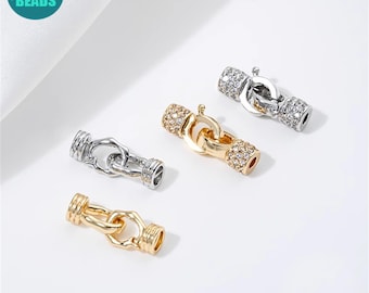 14K Gold Plated Pearl Clasp: CZ Paved Buckle Clasp,Jewelry Making