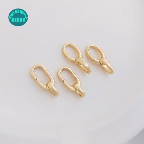 14K Gold Plated Brass Spring Clasp,O Shape Chain Hook,Necklace Hook