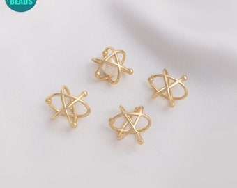 14K gold plated celestial jewelry charm Pendant,Can open and Add beads