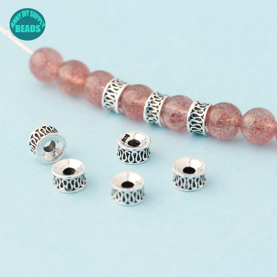 2/5/10/20PCS S925 Sterling Silver Donut Beads,silver Spacer Beads,6mm Silver Donut Beads Etsy