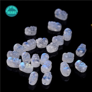 1 pc Tiny Blue Moonstone Pixiu Beads,Moonstone Beads Charm,Gemstone Pixiu Beads