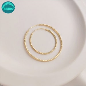 35/50mm 14K Gold Plated Brass Earring Circle,Simple Earring Hook,Minimalist Earrings,Circle Earrings,Hoop Earring image 3