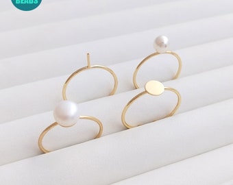 Anneaux de support de cabochon en laiton plaqué or véritable 14 carats, support de bague, support de bague simple