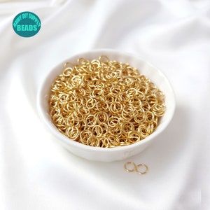 50pcs Gold Plated brass Open Rings,Gold plated Jump Rings,Gold Rings zdjęcie 6