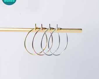 S925 Sterling Silver Earring Wire Hoop,Silver Circle Ring Loop,Wire Earring,Circle Earring,Solid Silver Earring Supply