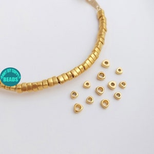 2.5/3.0mm 10/50PCS 18K Real Gold Plated Spacer Beads,Tiny Gold Beads,tiny triangle beads,Small gold spacer  beads