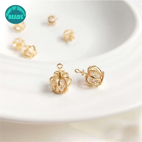 14k Gold Plated Crown Charm Pendant gold Crown Charm jewelry Charms bulk Wholesale Charms Etsy Canada