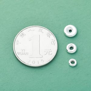 S925 Sterling Silver Spacer Beads,Bead spacer,rondelle Beads,silver spacer beads,Metal spacer beads image 3