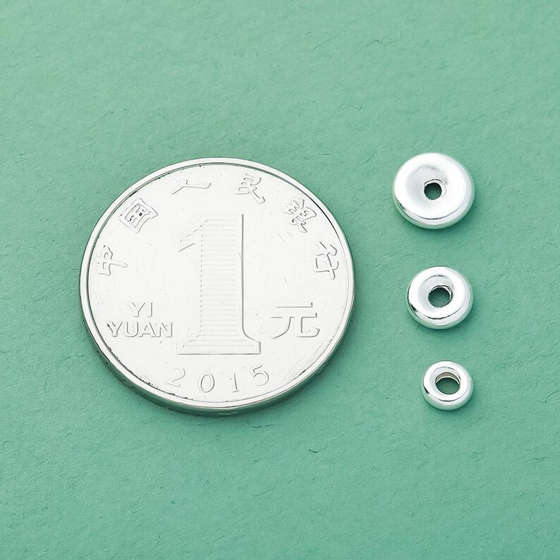 S925 Sterling Silver Spacer Beads,Bead spacer,rondelle Beads,silver spacer beads,Metal spacer beads image 3