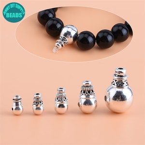 S925 Sterling Silver Guru Beads: Mala Necklace Prayer Beads (5-12mm)