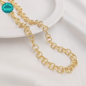 8mm 14K Real Gold plated Brass Chain,Necklace Chain,O shaper chain,Bracelet Chain,Thick chain