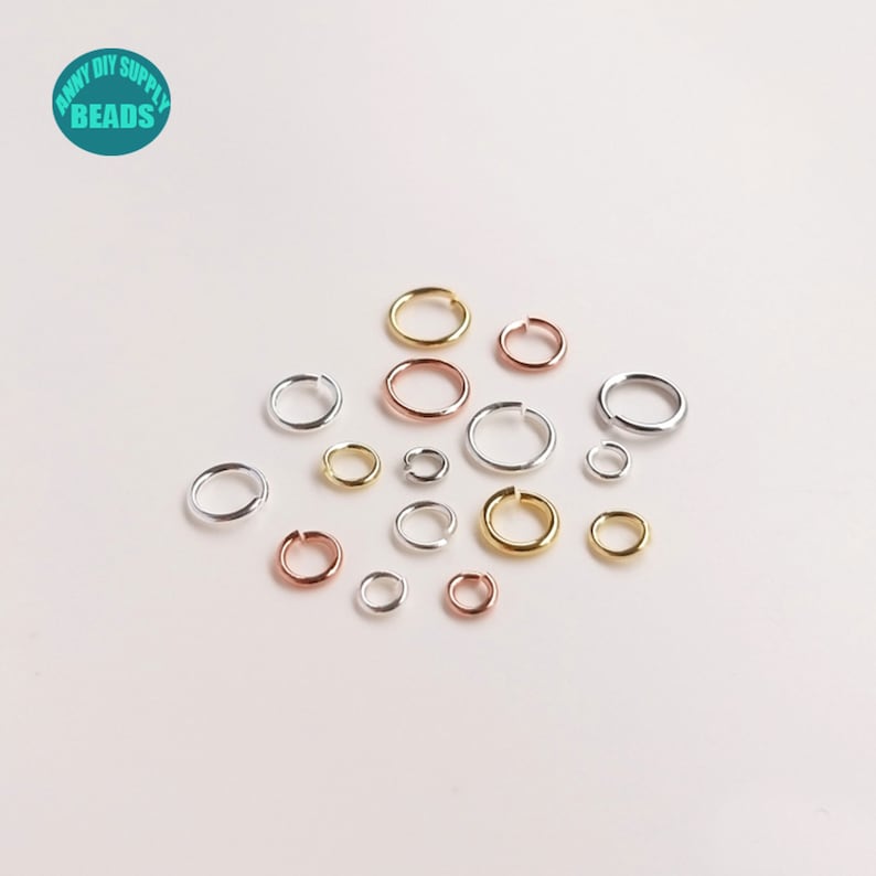 50pcs Gold Plated brass Open Rings,Gold plated Jump Rings,Gold Rings zdjęcie 1