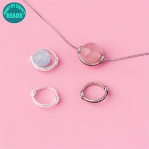 S925 Sterling Silver Bead Frame,Sterling Silver Circle Bead Findings,Silver Bead Frame Fit for 10mm beads