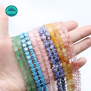 6mm Natural gemstone Star beads,Tiny Star Gemstone Beads,Full strand 15inch
