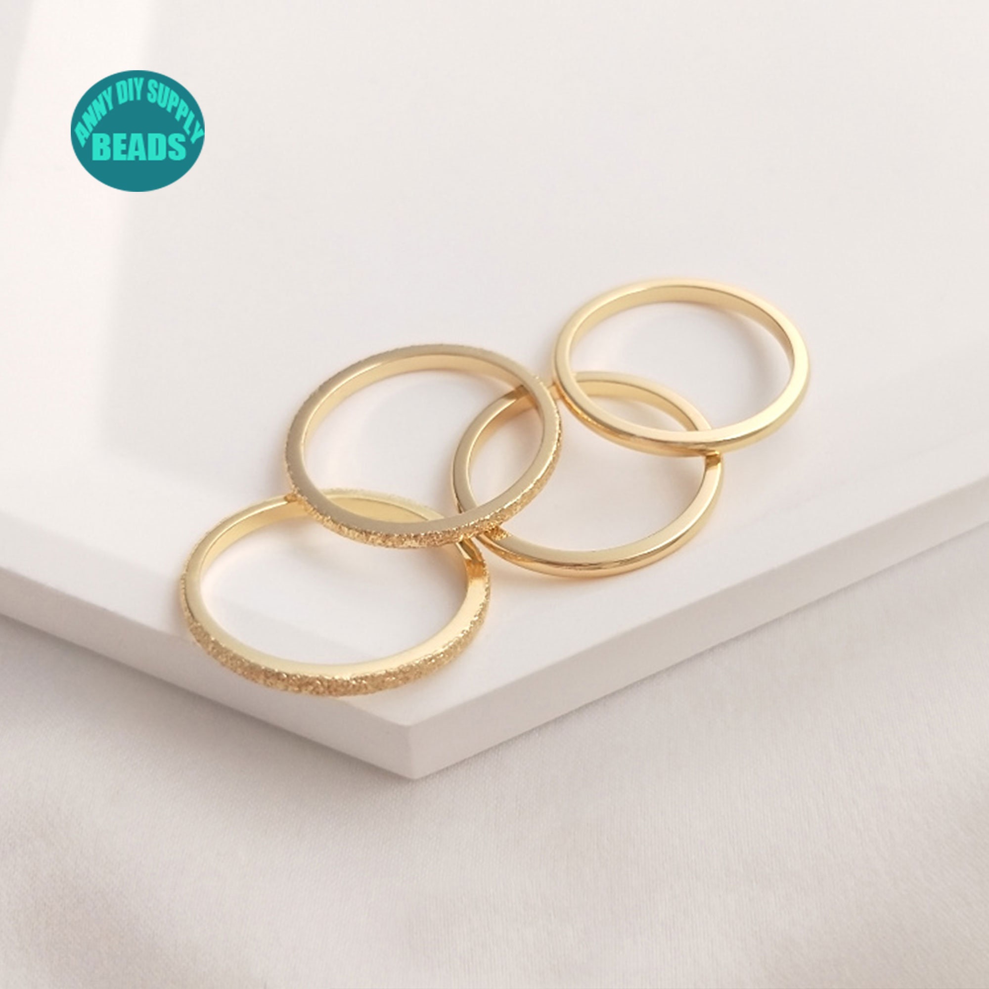 1PC 14K real Gold Plated Brass RingsSimple Gold RingsInner Etsy