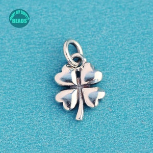 S925 Solid Sterling Silver Clover Charms,Tiny Clover Charm,Tiny Clover Pendant