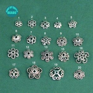 10PCS S925 Sterling Silver Bead Caps,5mm-11mm Bead Caps,Antique Silver beads Caps