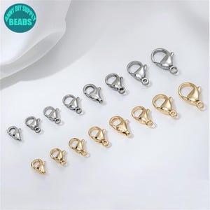 Fine Polished Stainless Steel Lobster Clasp,Jewelry Clasp,necklace Clasp,Chain Clasp,14K Gold Plated Stainless Steel clasp,Jewelry Clasp