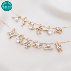1pc 14k Gold Plated Constellations Charm,Zodiac Pendant,Zircon Paved Zodiac charm,necklace charm,necklace pendant
