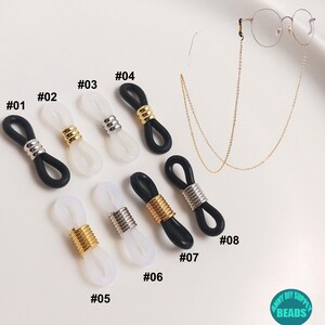 Real Gold plated silicone loop connector for Sunglass,ends of eyeglass chain holder