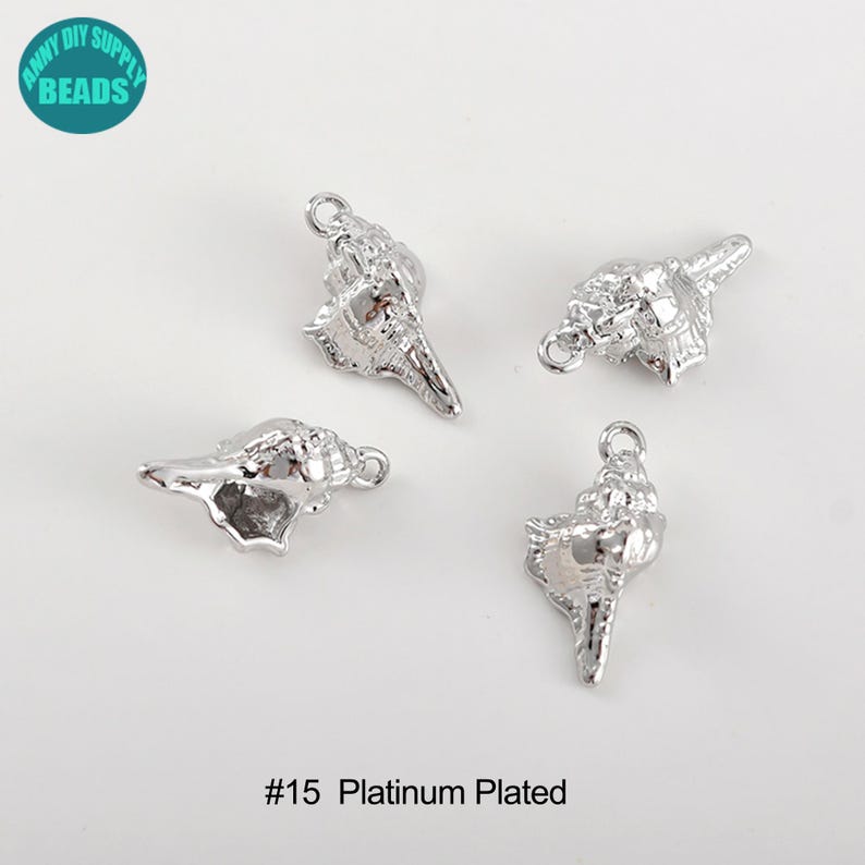 Juego de dijes de océano chapados en oro de 14 k, dijes de océano, dijes de joyería, dijes de mar, dije de animal, dije de pulsera, colgante de pendiente #15