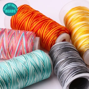 Cordon de polyester de teinture segmentaire de 1,0/0,7 mm, cordon de macramé, cordon de macramé porte-clés, cordon de bracelet fait main