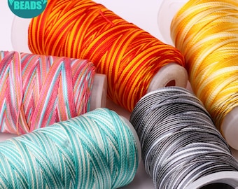 1.0/0.7mm Segmental Dyeing Polyester cord,Macrame Cord,Key Chain Macrame Cord,handmade bracelet Cord