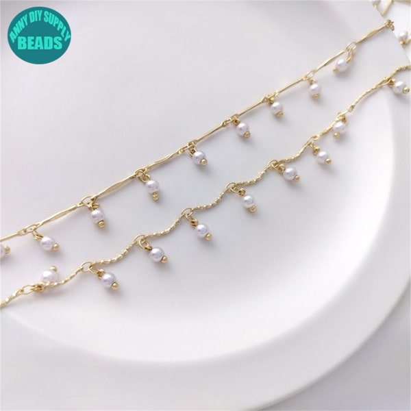 14k Gold Plated Chain,Plastic Pearl Chain,Dangle Chain,Bracelet Chain,Gold Chain,Bulk Chain,Wholesale Chain