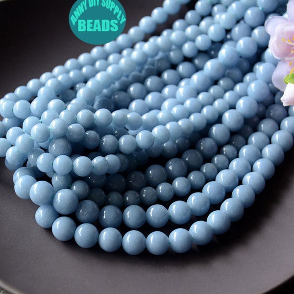 Genuine Angelite Gemstone beads,High Quality Angelite Gemstone beads,Full Strand
