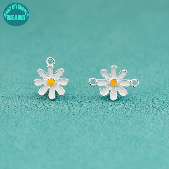 S925 Sterling Silver Daisy flower charm pendant,Sterling Silver Tiny Flower Charm,Bracelet Charm,Necklace Pendant,Flower Pendant