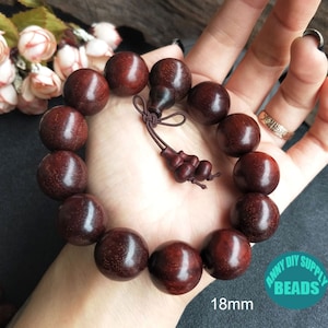 15/18/20mm Blood sandalwood Beaded Bracelet,Prayer beads,Budaha wood bracelet