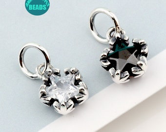 S925 Sterling Silver Star Charms,tiny charm,small charm,Bracelet Charm,Silver Star Charm Pendant