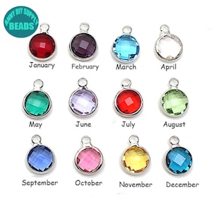 10PCS/pack Tiny 6mm Birthstone Charms,Crystal Birthstone Charms,Birthstone Pendant