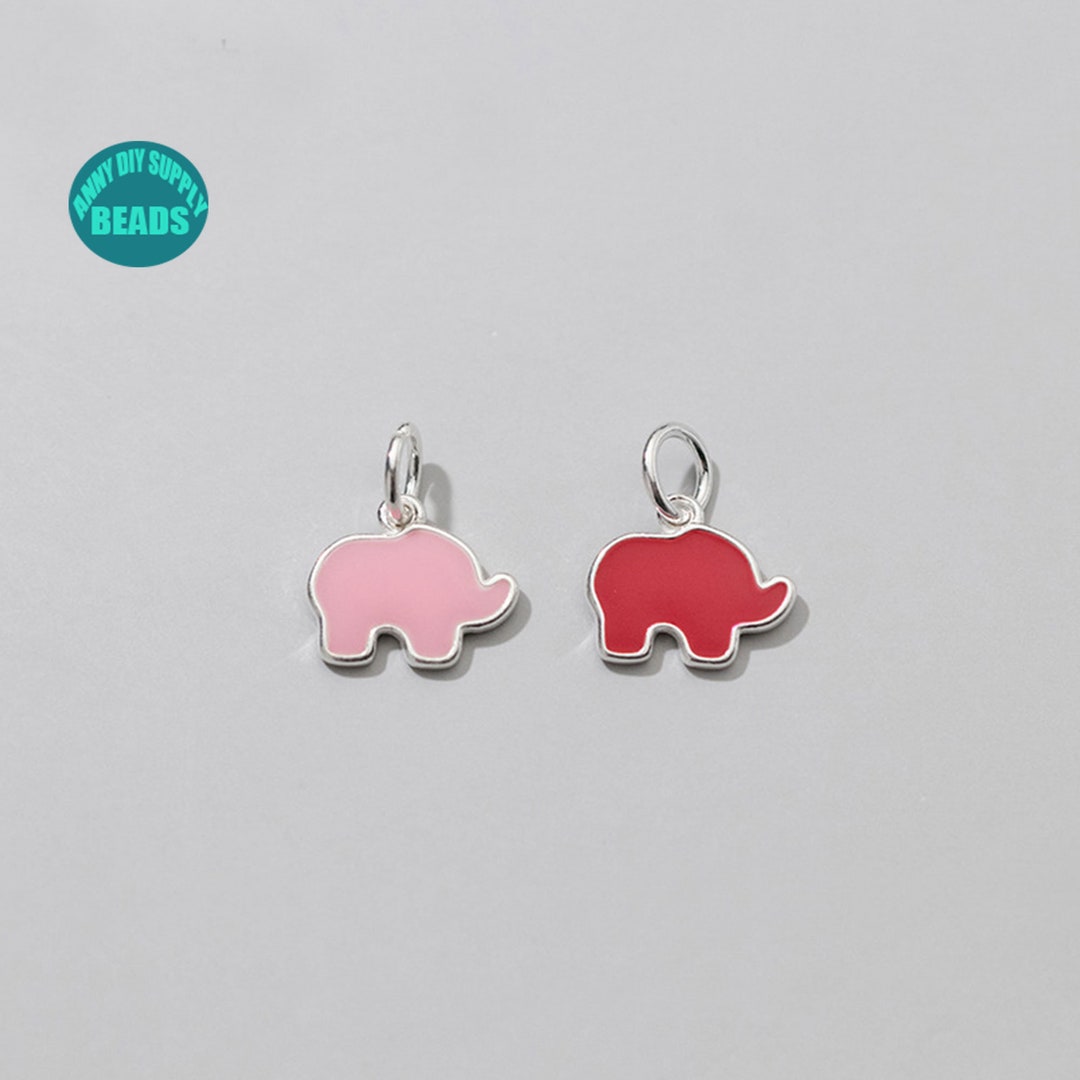 Antique Silver Pewter Elephant Pendant Charm – 32x42mm