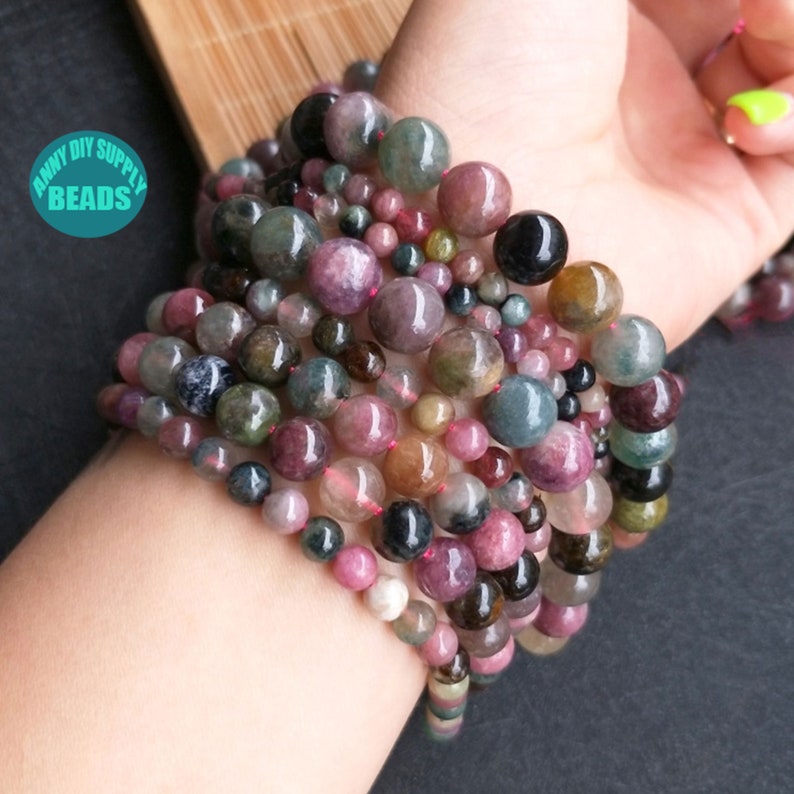 456810mm Natural Tourmaline beads,Genuine Tourmaline beads,Gemstone Beads,Full Strand